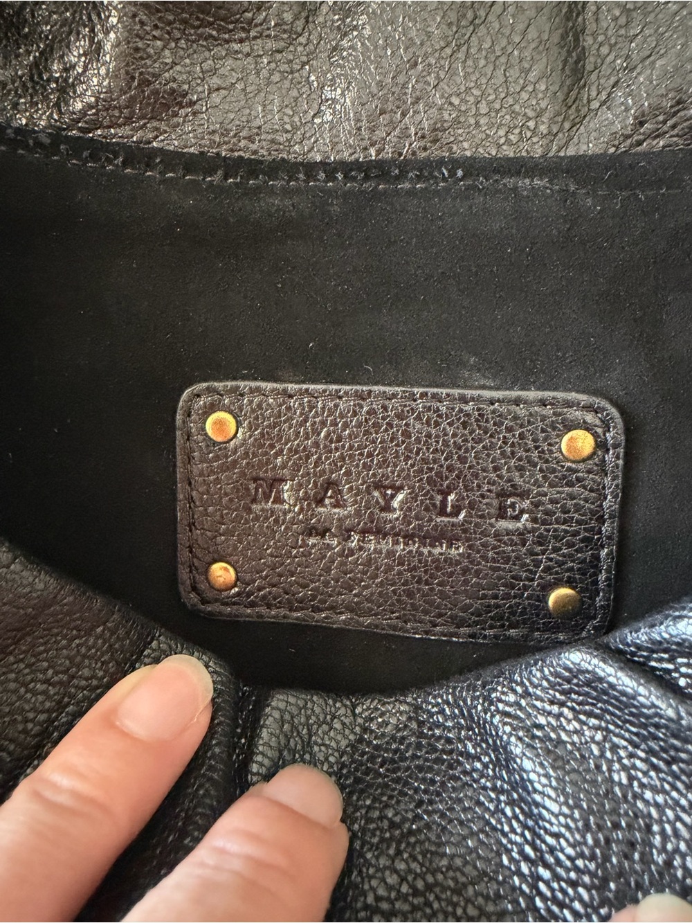 Mayle Black Pleated Leather Shoulder Bag - Picture 15 of 15